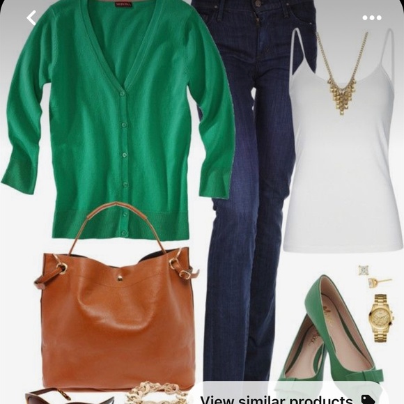 *Lands End - size S (6-8) - Emerald Green cardigan - Picture 5 of 6